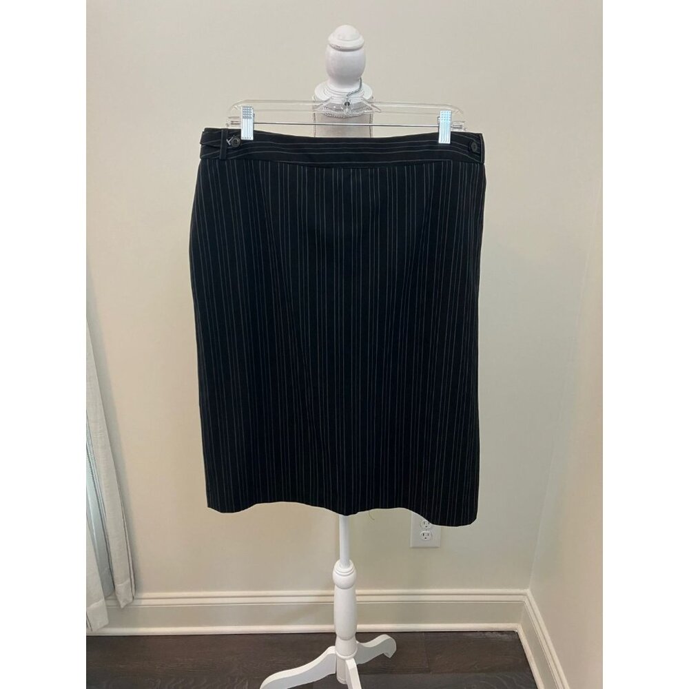 Dalia Collection Black Pinstripe Skirt Size 14